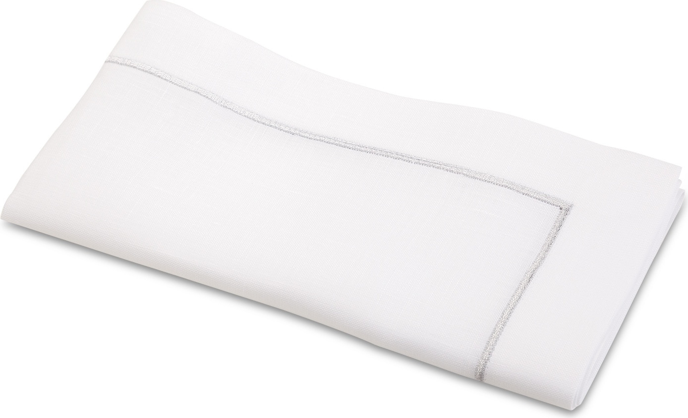 10604825 Weissfee Набор салфеток Weissfee "Комо" 45х45см, 6шт (серебро, гладь) Ткань 