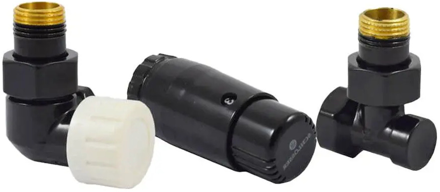 92709943 Комплект трехосевой Schlosser DN15 GZ1/2 x GW1/2 левый с головкой Мини M30x15 цвет черный STLM-0940011