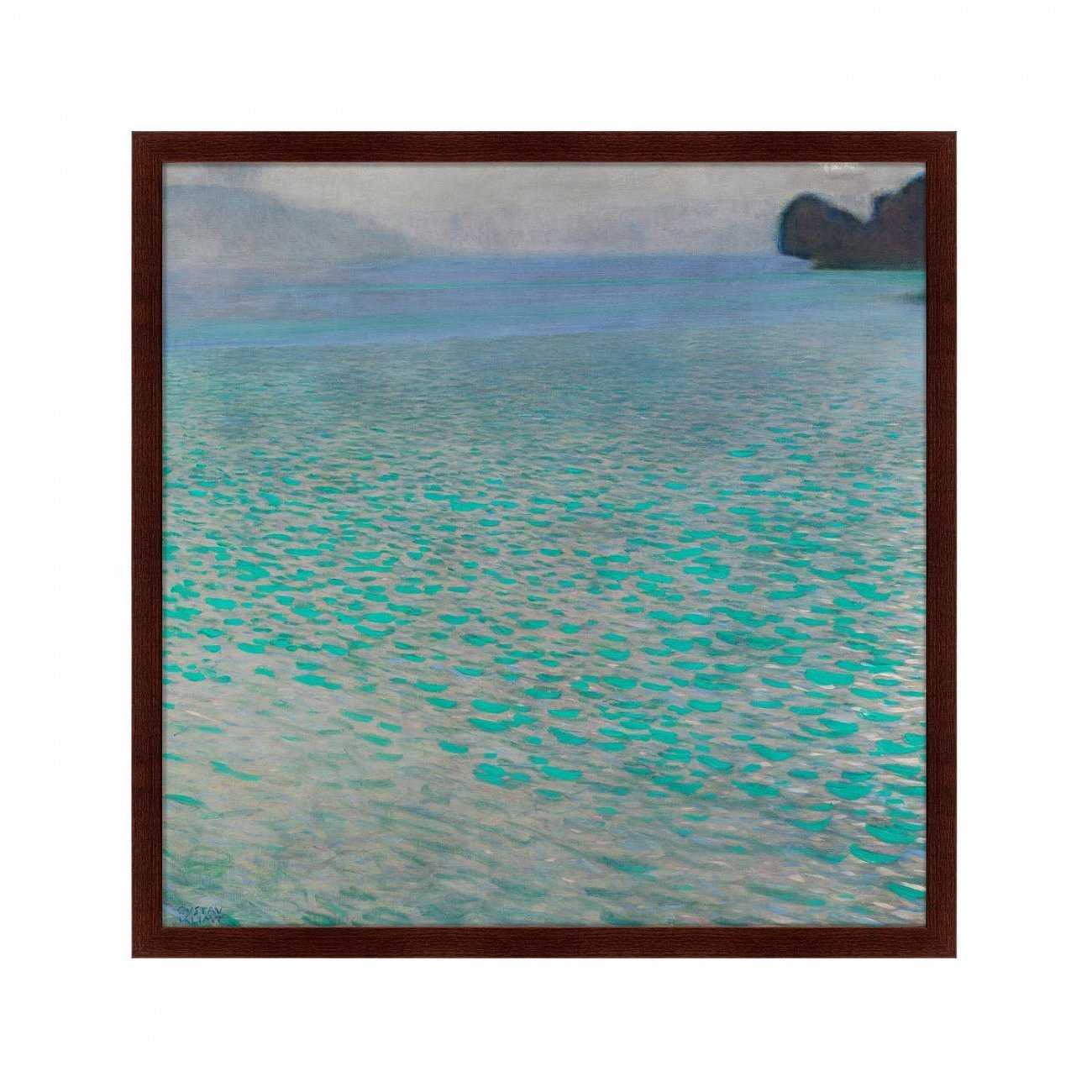 Картина в деревянной раме 78,5х100 см Attersee, 1900г КАРТИНЫ В КВАРТИРУ  093633 Бежевый;белый;голубой;разноцветный  - Вид №1