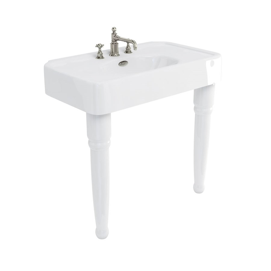 Burlington Arcade Раковина Arcade 900 мм с переливом и керамическими ножками консоли с хромированным переливом и керамическими ножками консоли ARC900 3THARC2 A68 CHR 