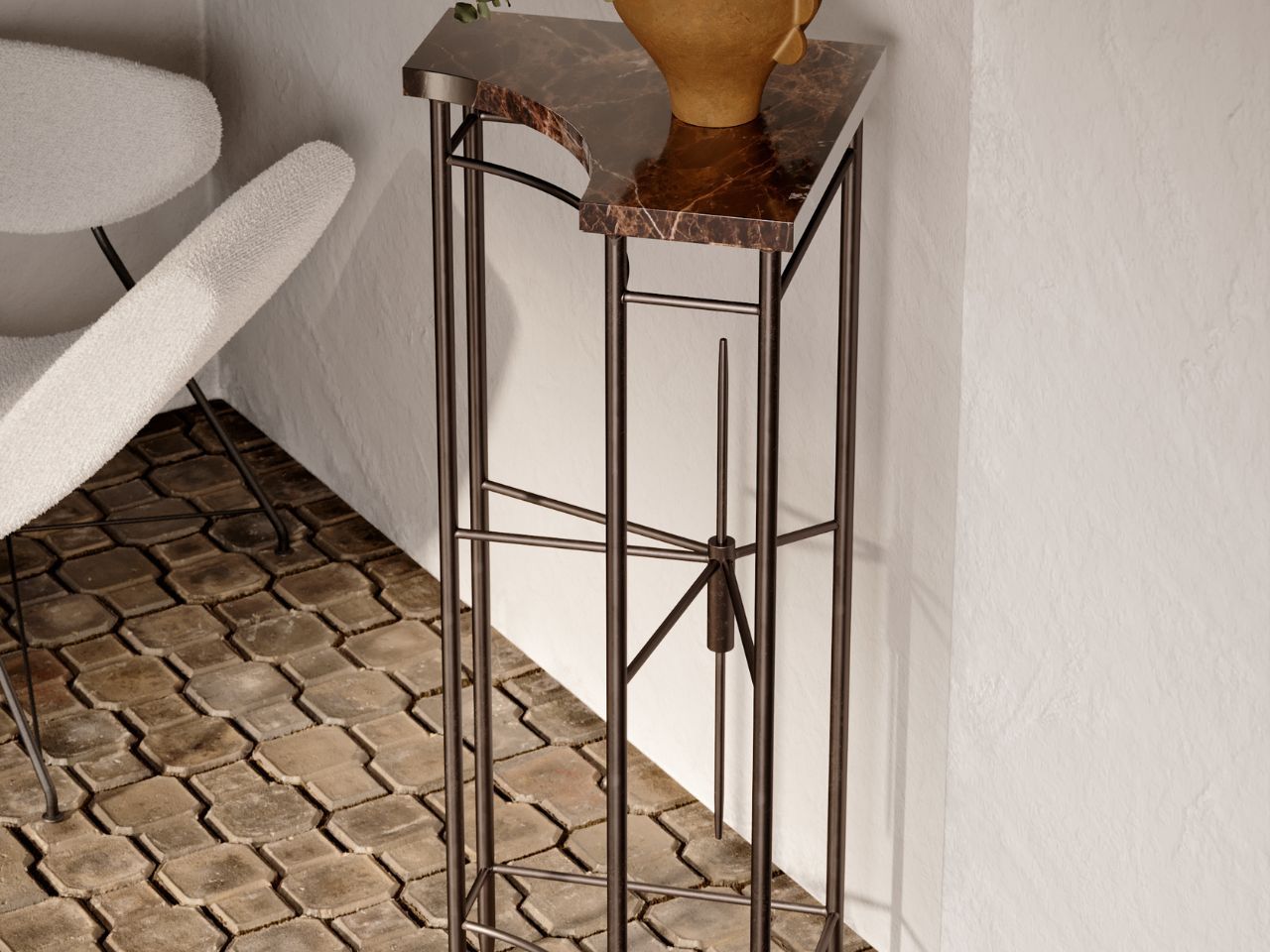 Высокий журнальный столик из травертина LO Contemporary GOL ARCH-00151357 - Вид №2