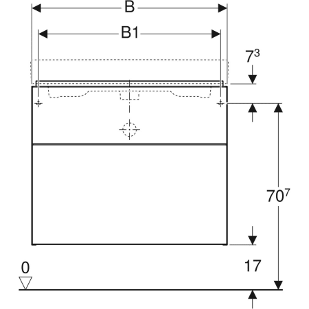 841362000 Шкафчик для раковины Geberit iCon, с двумя выдвижными ящиками Geberit  - Вид №3