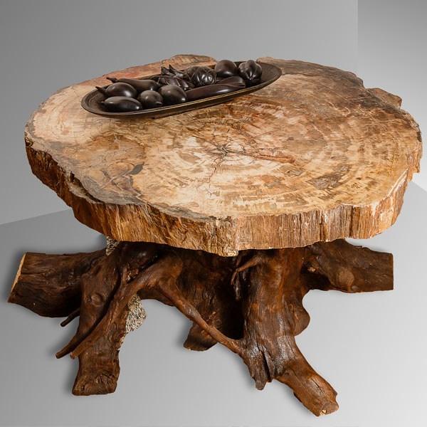 ANTICO TRENTINO Низкий круглый журнальный столик из полимера Tavoli in legno pietrificato sun-id-1452581 - Вид №19