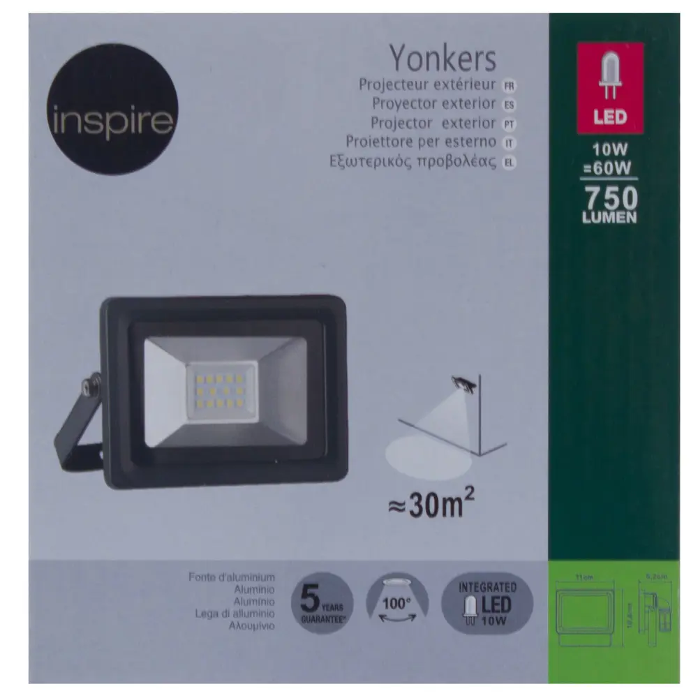 Прожектор светодиодный Inspire Yonkers 10 Вт, 680 Лм, IP65 17966670 STLM-2196887  - Вид №4