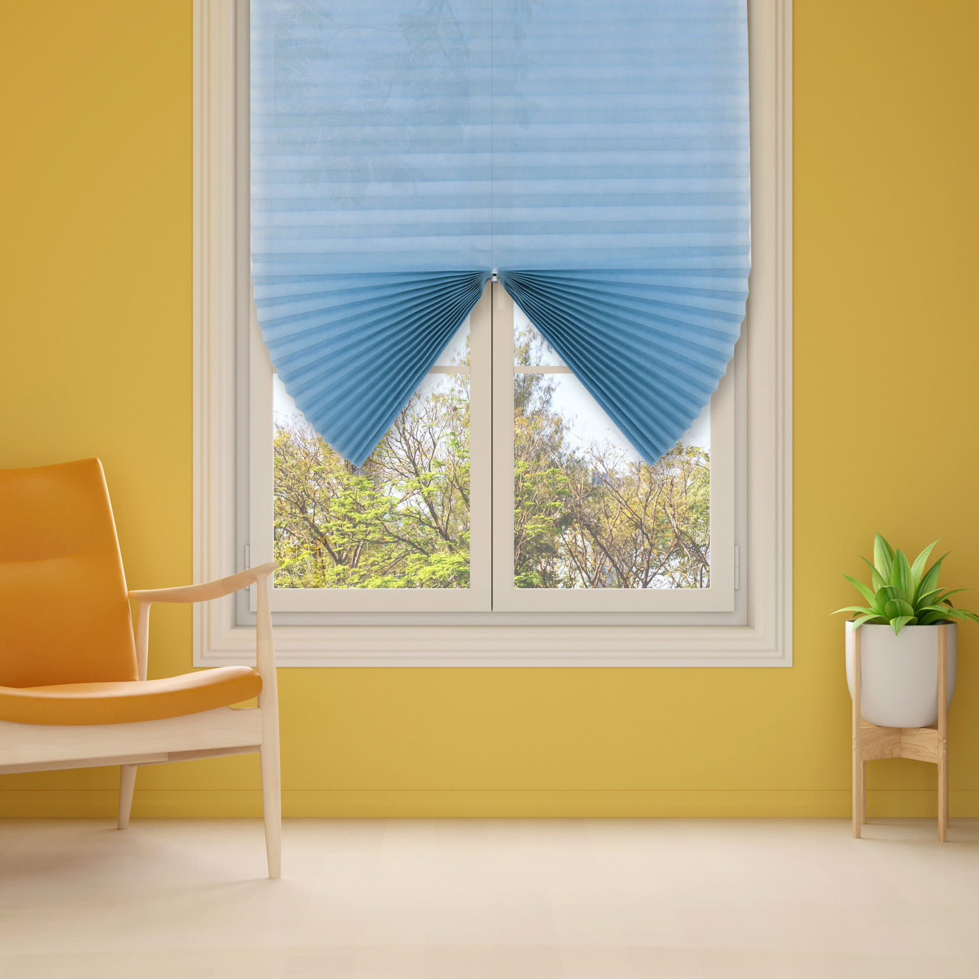 87557173 Жалюзи плиссе LY-PB05 90x190 см текстиль голубые STLM-0074476 Santreyd  - Вид №5