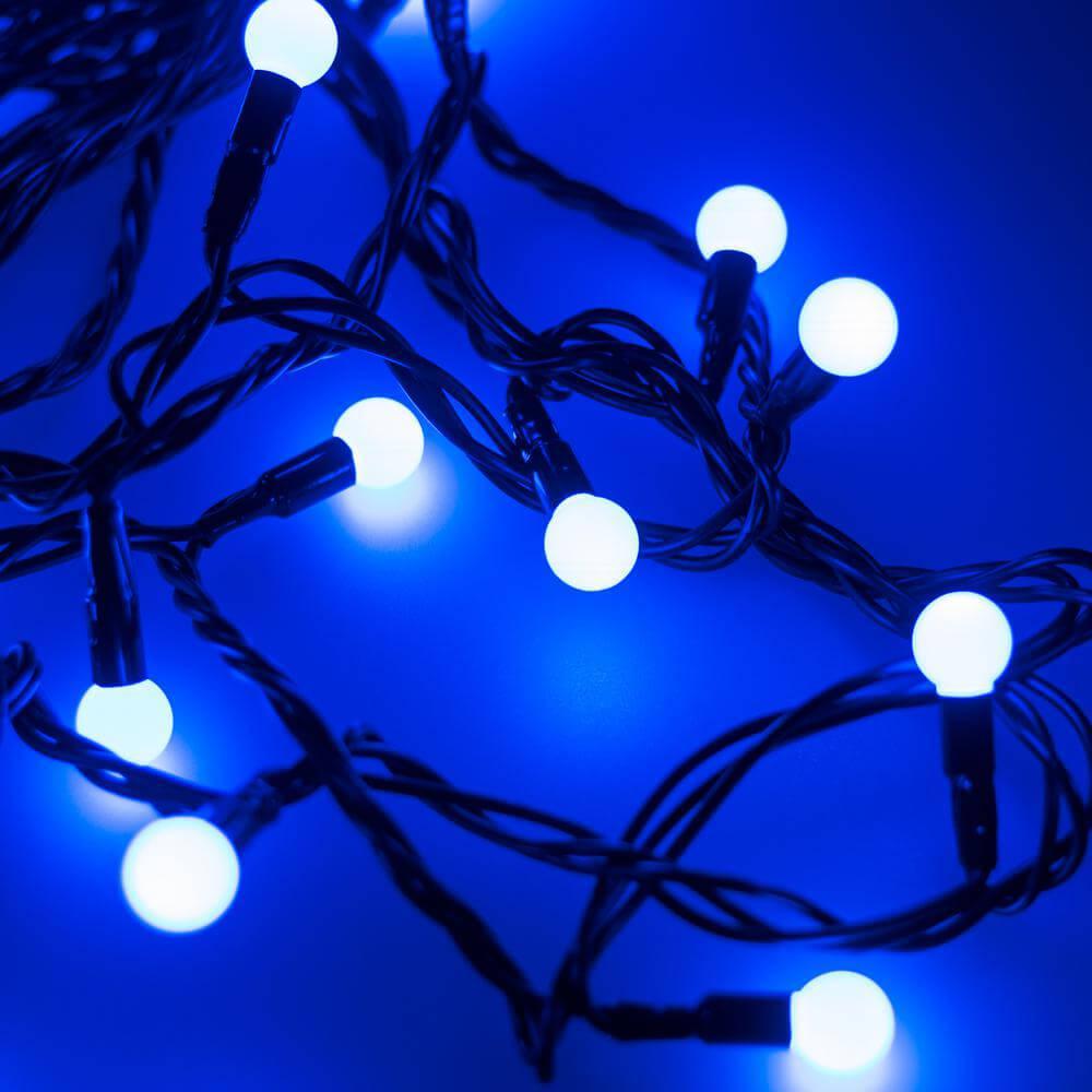 025570 Уличная светодиодная гирлянда шарики 230V синий ARD-Ball--D13-10000-Black-100Led Blue Ardecoled Classic