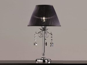 Металлическая светодиодная настольная лампа с кристаллами