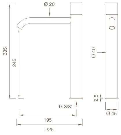 Ceadesign Смеситель для раковины на столешницу, одно отверстие Giotto plus Gio 64 - Вид №1