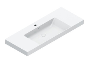 Одноместная прямоугольная раковина с столешницей