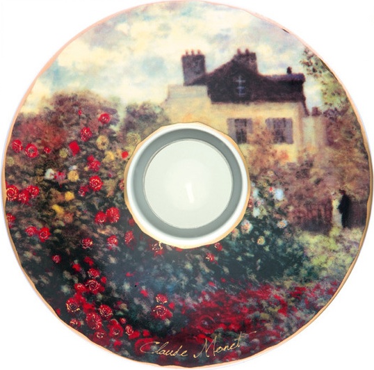 10570142 Goebel Подсвечник 15см "Дом художника" Клод Моне Стекло 