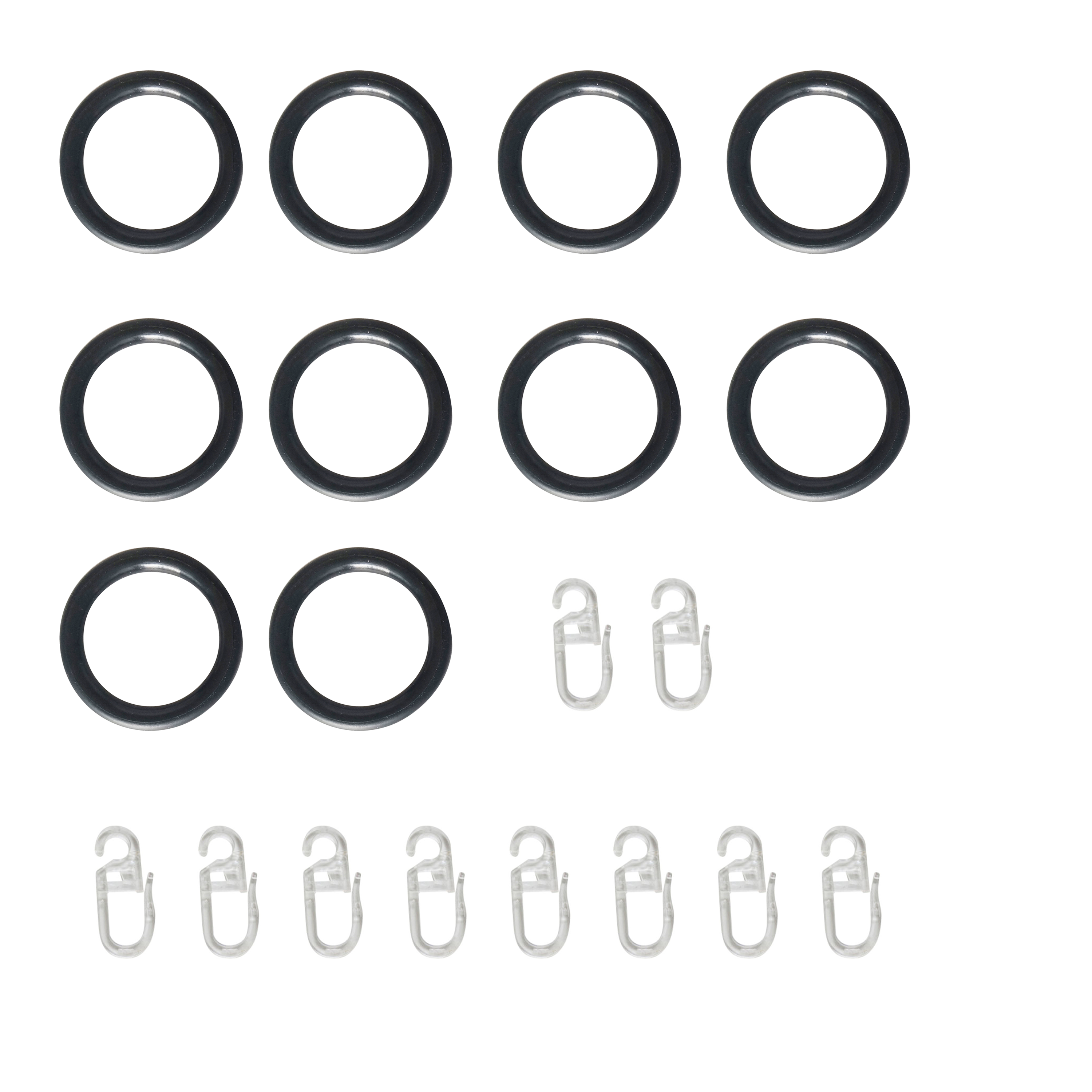 INSPIRE: Набор колец с крючком для карниза, матовый черный, 10 шт 84407375 STLM-0049512 - Вид №1