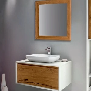 Комплект мебели Saint Martin L90 цвет белый, деревянная отделка, настенный