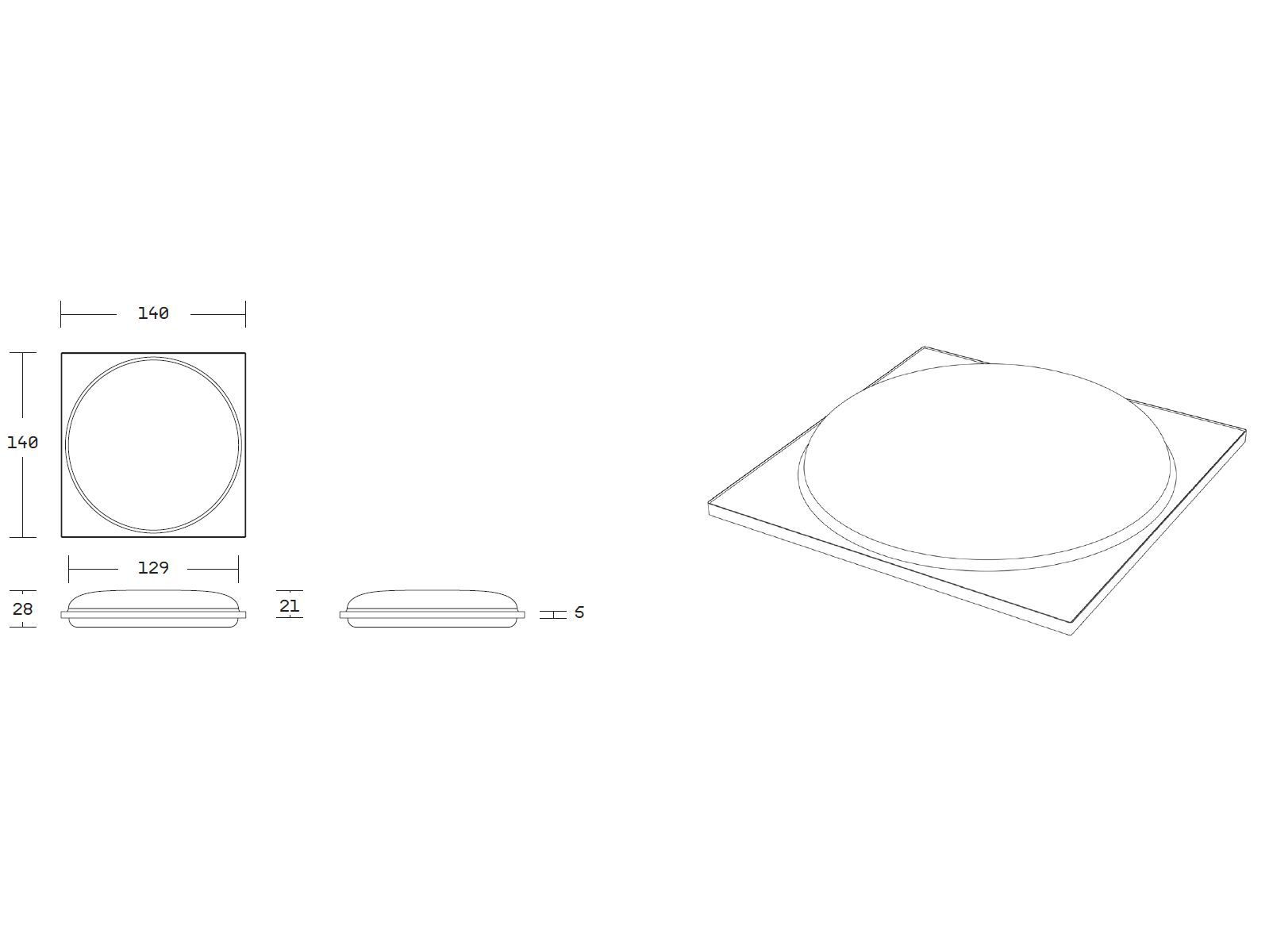 Бетонный квадратный пуф PULKRA купол ARCH-00069173 - Вид №6
