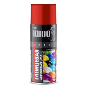 Эмаль аэрозольная для металлочерепицы KUDO акриловая глянцевая цвет красный RAL3020 520 мл