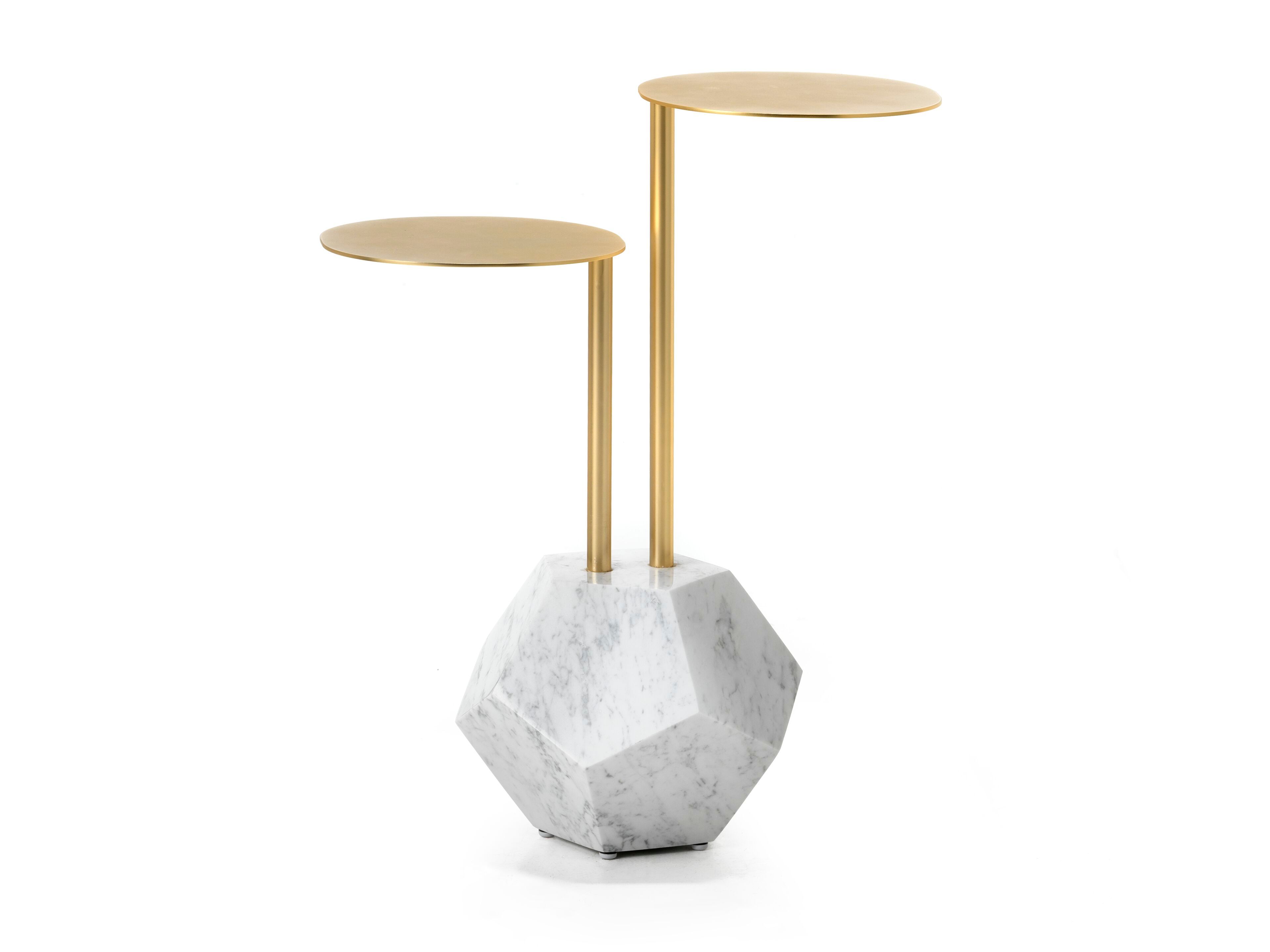 Журнальный столик с двойным верхом и основанием из черного мрамора marquiña SITIA MR BROWN ARCH-00099088