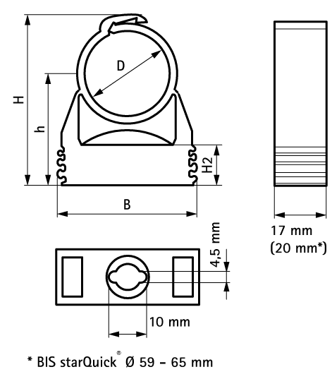 0854012 starQuick® Хомуты — серые для сантехнических труб и труб с электрокабелями для крепления стене, полу или потолку walraven  - Вид №1