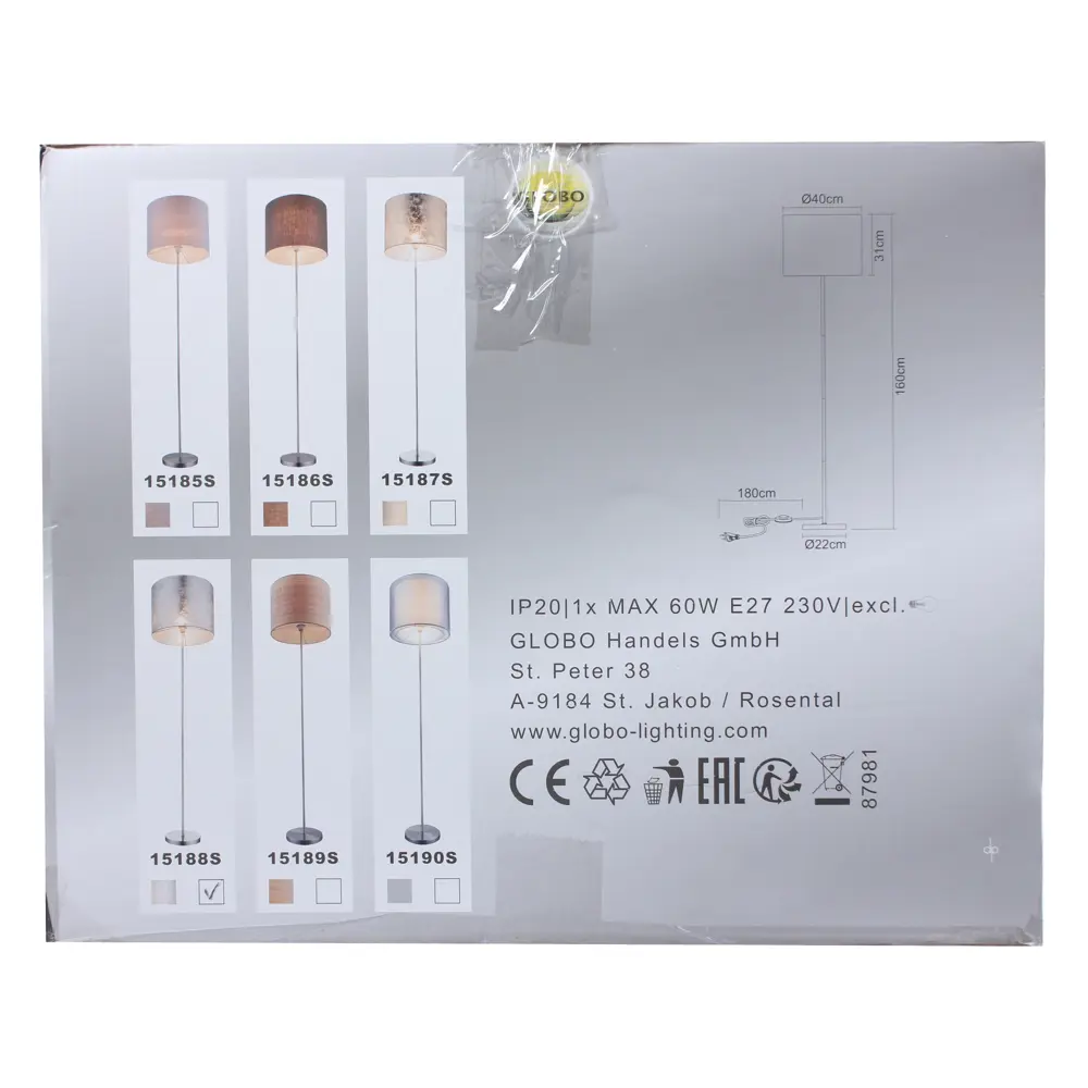 Торшер Globo 15188S 1xE27х60 Вт 160 см, цвет бронза 18867690 STLM-2082401  - Вид №3