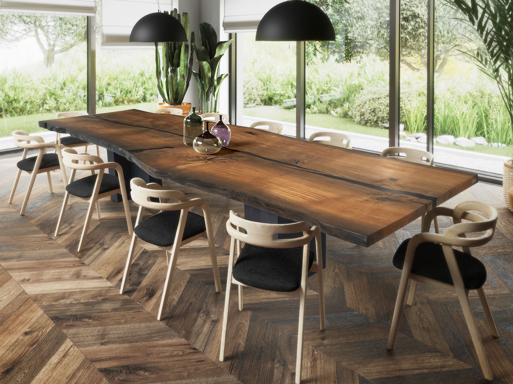 Стол из ископаемого дуба Tabula уникальная редкость ARCH-00096770