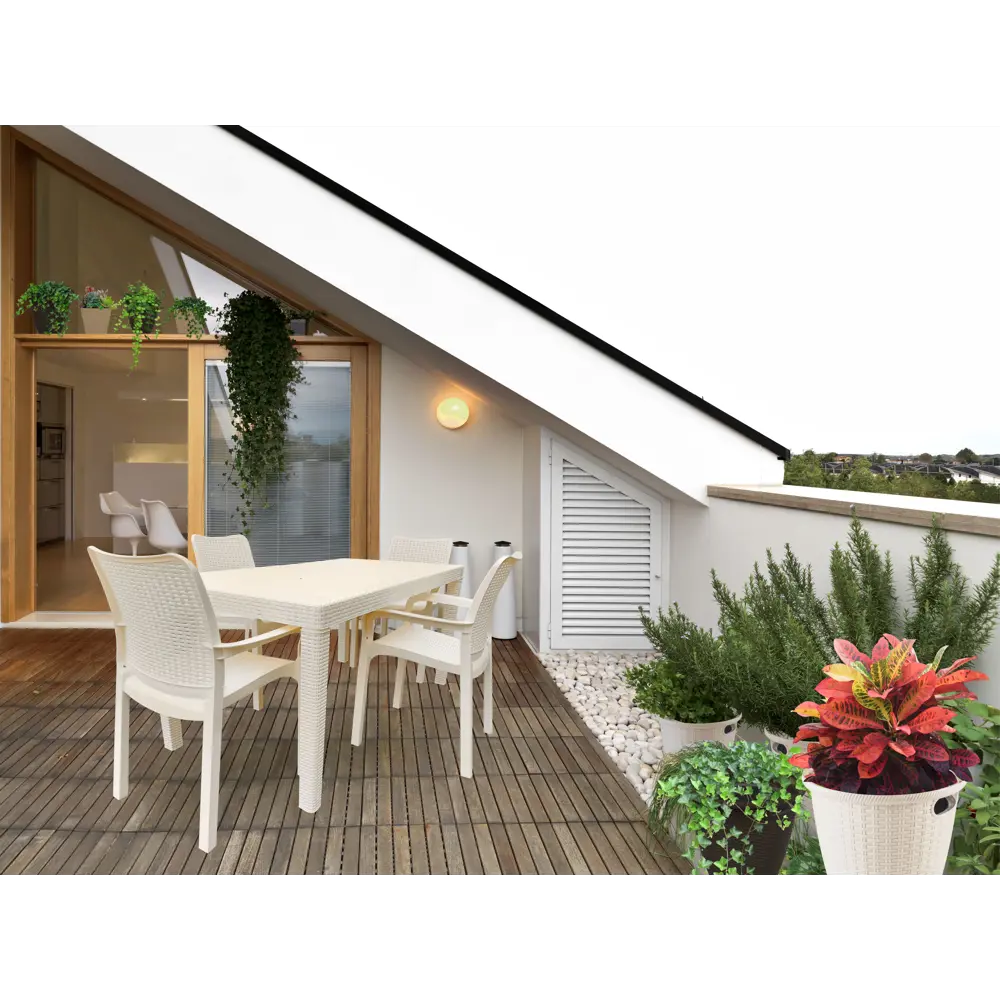 Стол Ingreen Rattan 78.9х78.9х70 см пластик бежевый 84347946 STLM-2024049 - Вид №2