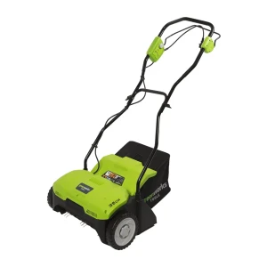 Аэратор для газона электрический Greenworks, 1100 Вт 32 см