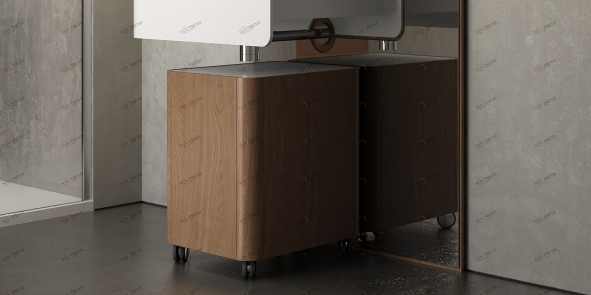 Тумба-табурет на колесиках Olympia Ceramica Beauty BEAMOB34