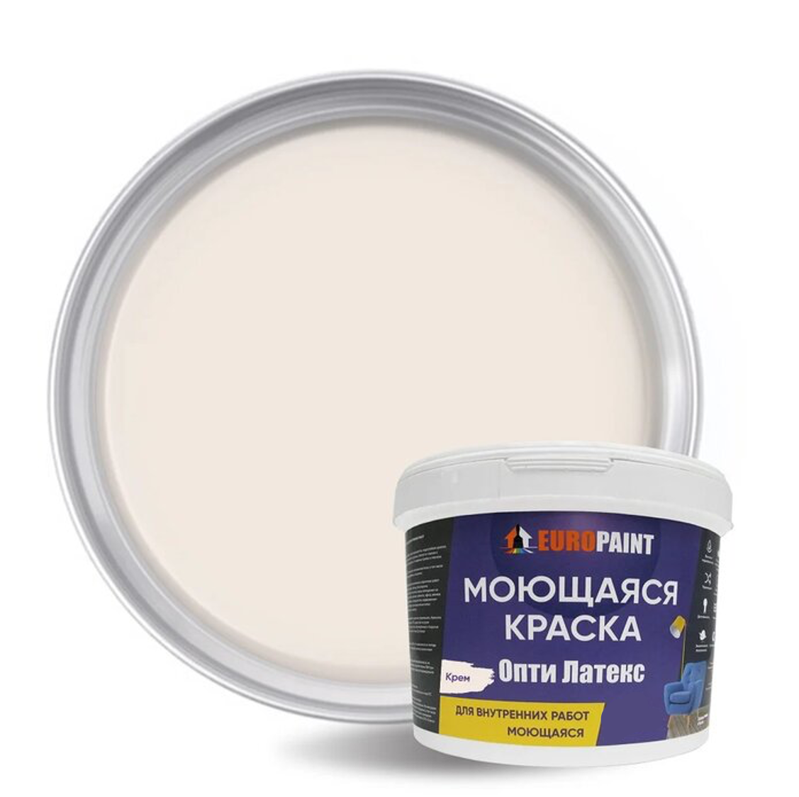 90295580 Краска Опти Латекс цвет крем 3 л STLM-0172849 EUROPAINT