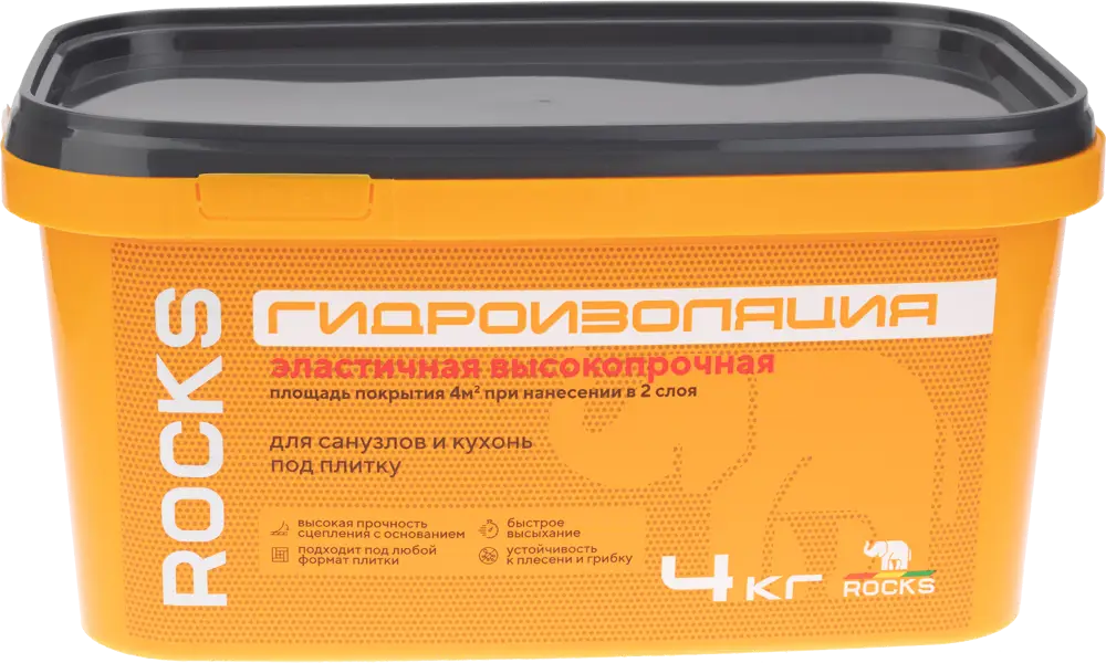 Гидроизоляция Rocks для влажных помещений 4 кг 83670365