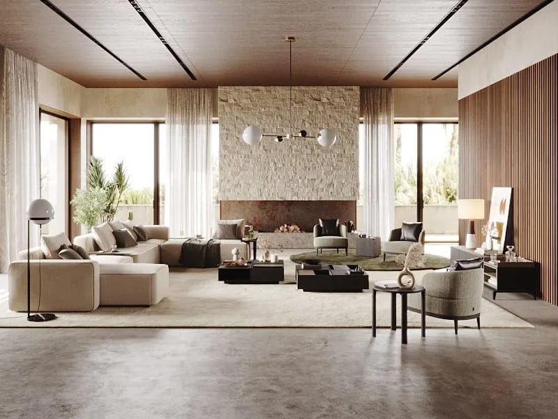 Высокий круглый деревянный журнальный столик Laskasas TASOS ARCH-00030807 - Вид №3