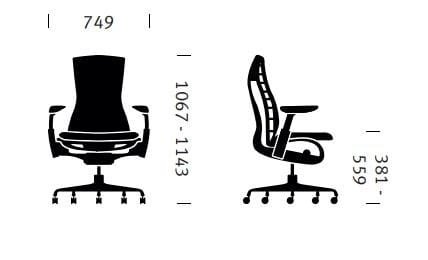 Эргономичный поворотный офисный стул с колесами Herman Miller EMBODY ARCH-00071256 - Вид №13