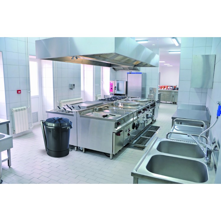 232122 DENOX Бак белый с крышкой с педалью 50 л. Белый  - Вид №1