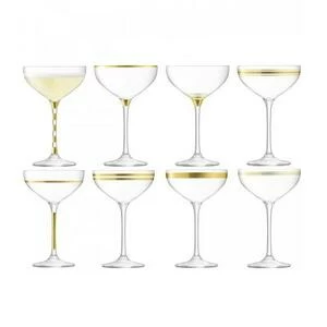 Набор из 8 бокалов-креманок с золотым декором Deco 235 мл