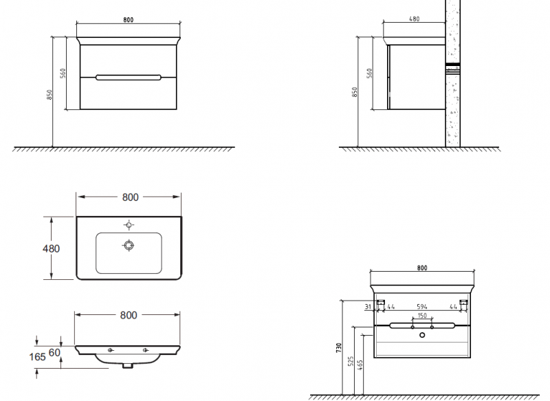 Мебель для ванной BelBagno TORINO-800-2C-SO-BL - Вид №5