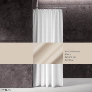DV-EMMA200-180-EM20 Занавеска для душа эмма бежево-серая, длина 200 см, ширина 180 см. PHOS