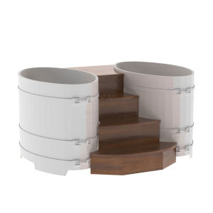 1951 Подиум на 2 купели 0,8х1,42 дуб мореный Alyarus