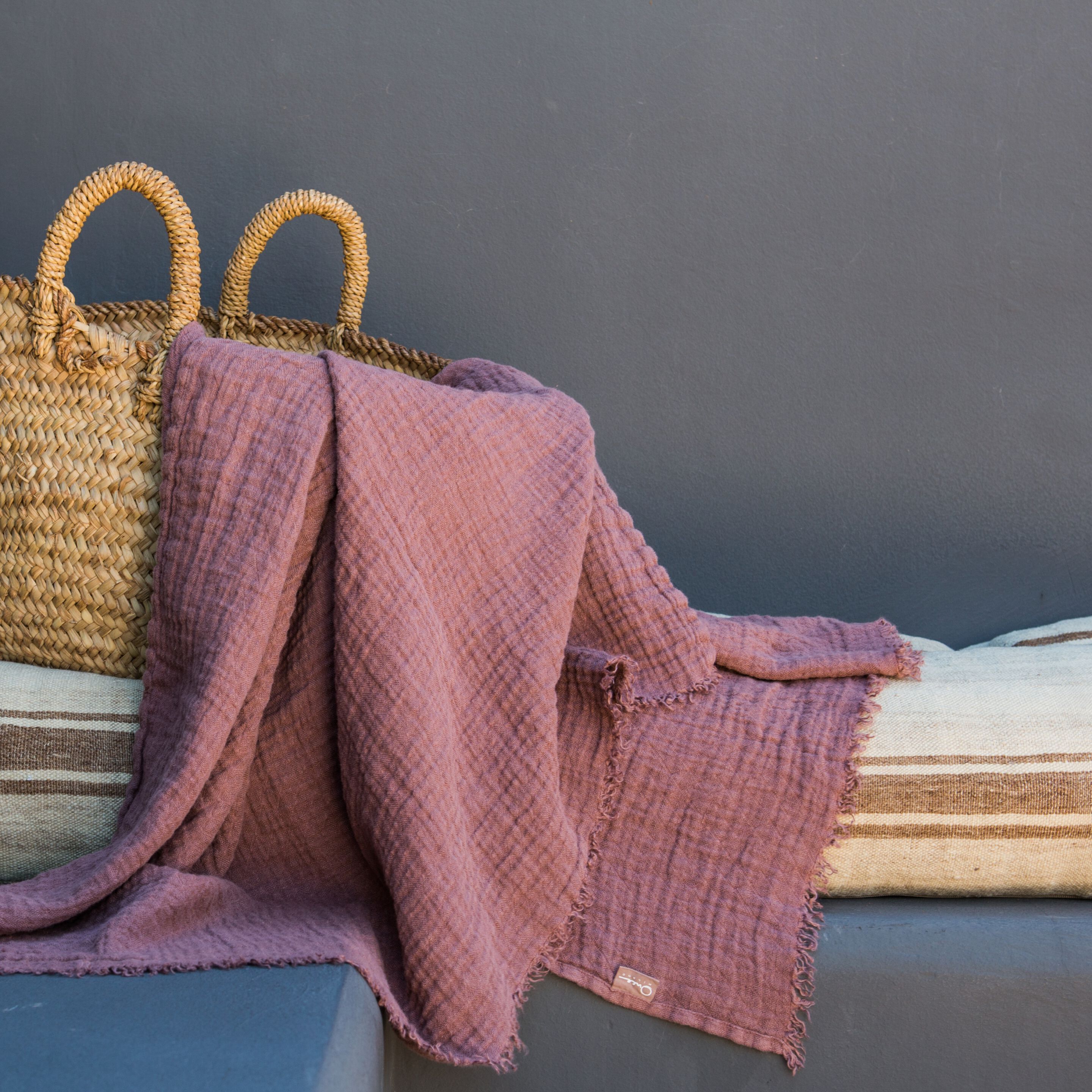 Льняной плед Once Milano Однотонный лен ARCH-00027665 - Вид №2