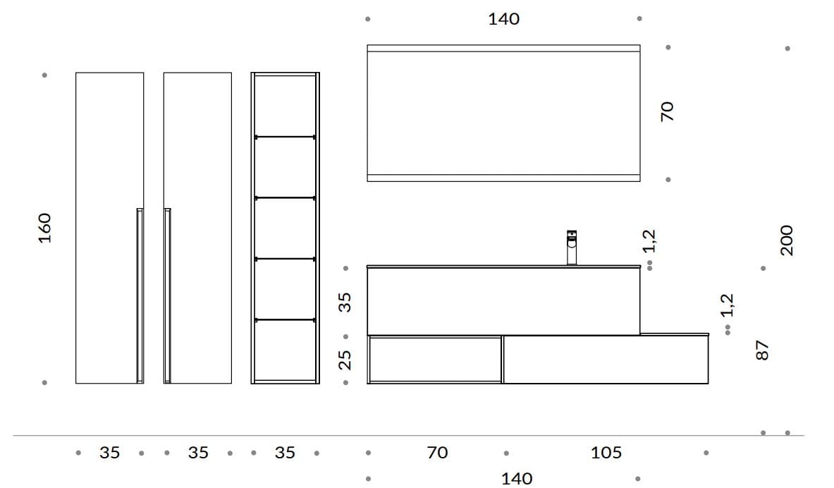 Подвесной умывальник с ящиками Gruppo Geromin Elite ARCH-00031536 - Вид №3