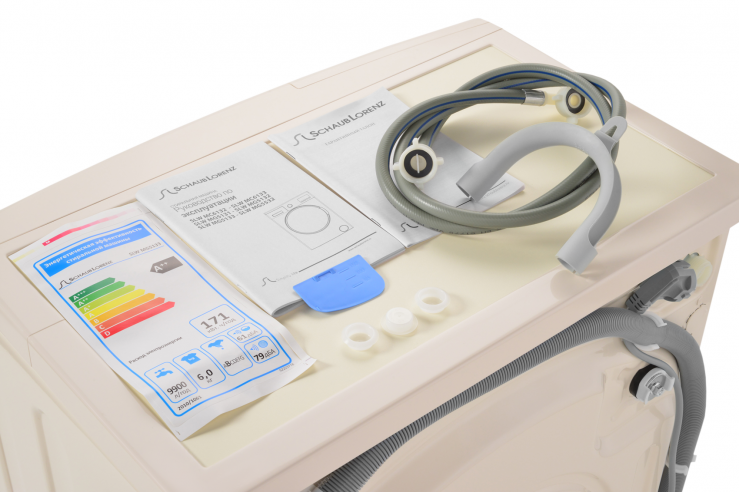 SLW MG5133 Узкая стиральная машина, 84.5x59.7x41.6 см, загрузка фронтальная, 6кг, до 1200 об/мин при отжиме, a++, led дисплей, бежевая Schaub Lorenz Santreyd  - Вид №10