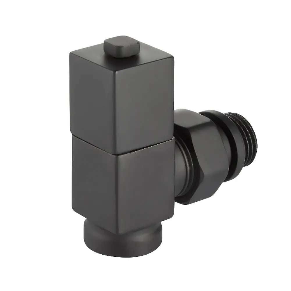 Набор вентилей для радиатора Royal Thermo Cube 1/2" угловой цвет черный STLM-2149779 - Вид №3