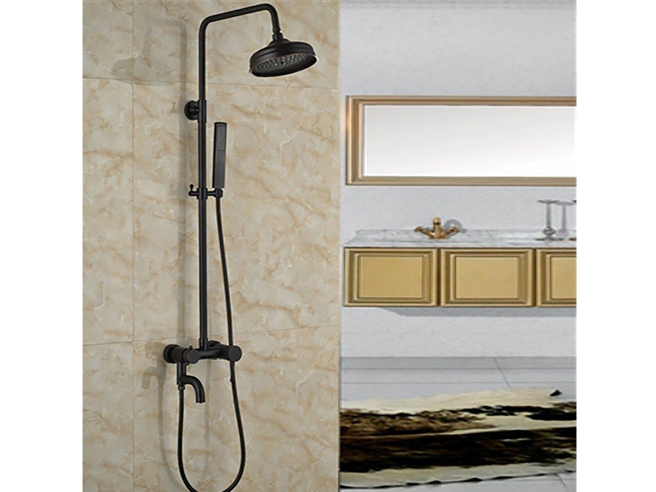 Латунная настенная душевая колонна с ручным душем Fontana Showers FS-7605R ARCH-00116331