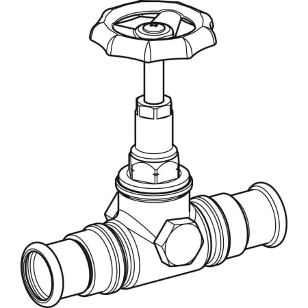 94863 Запорный вентиль Geberit Mapress прямой Geberit  - Вид №3