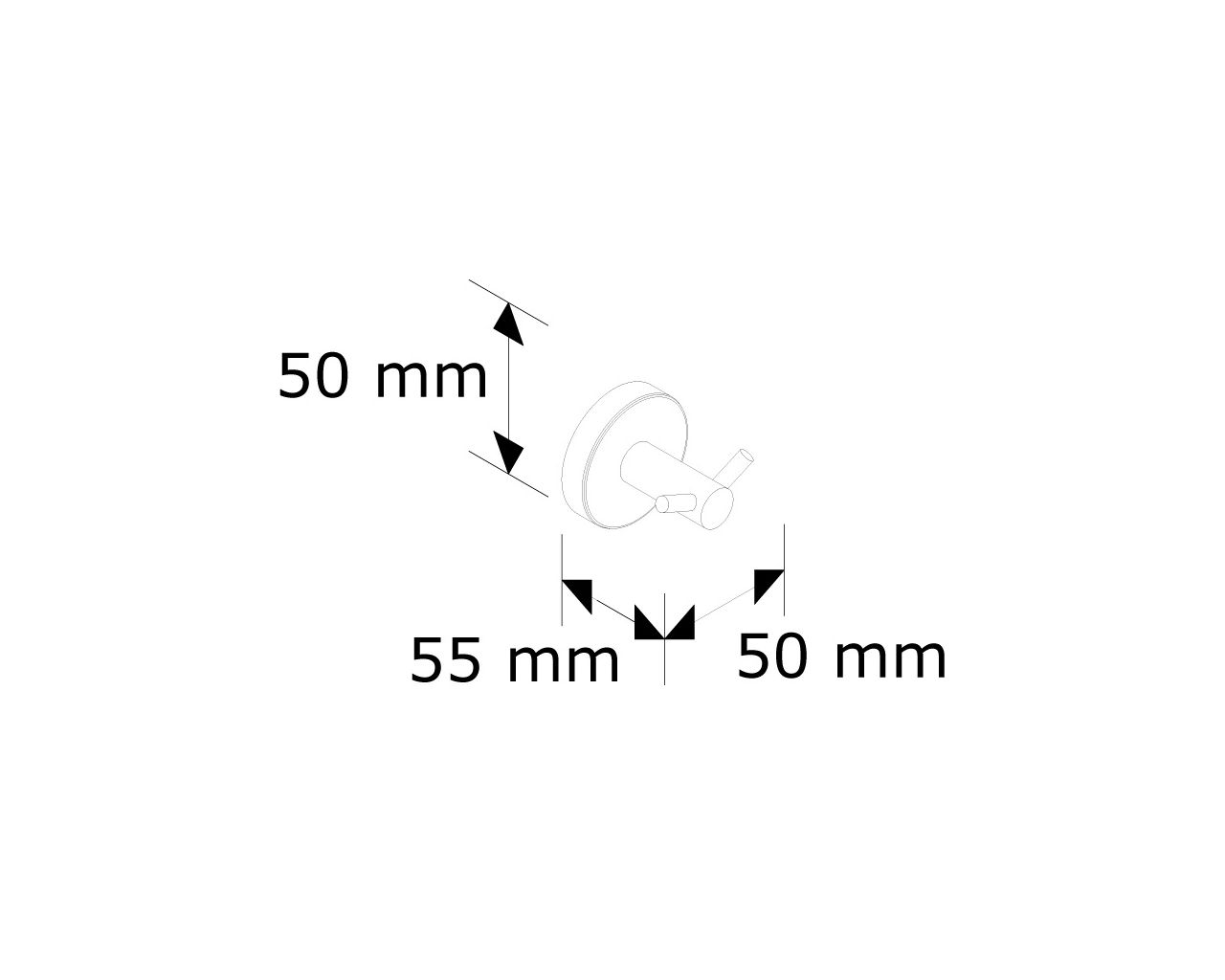 MHW28 Двойная вешалка из хромированной латуни, УЛИТКА, ПОЛИРОВАННАЯ Merida  - Вид №1