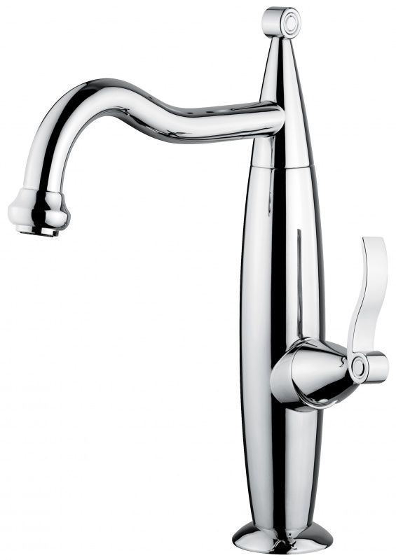 39006OR Высокий смеситель Abel для раков с донным клапаном "click-clack", цвет золото EMMEVI