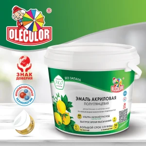 90769902 Эмаль акриловая OLECOLOR 4300002392 полуглянцевая цвет красный 0.8 кг STLM-0859547