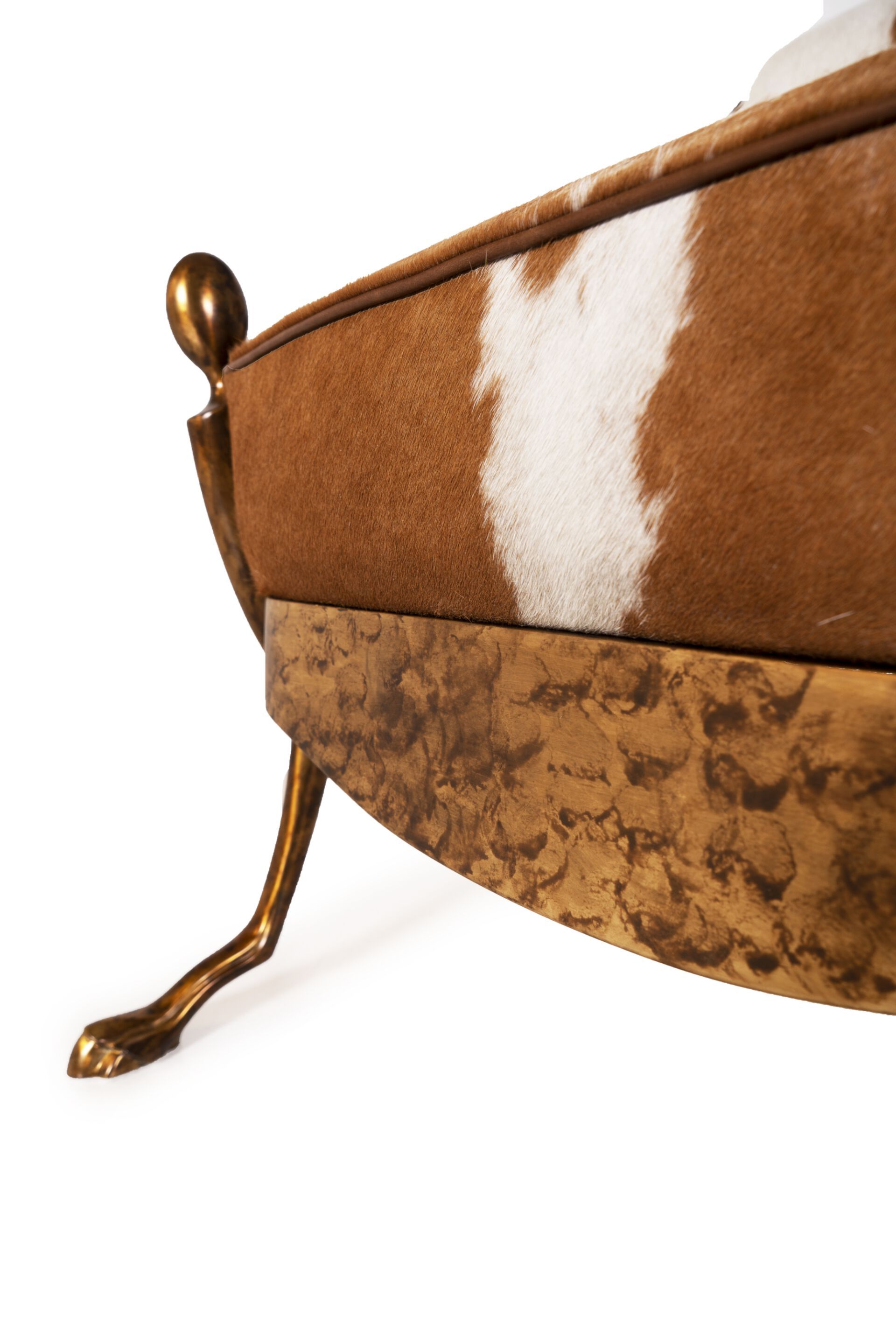 Кресло из кожи пони и гравированной латуни Mantellassi 1926 OVER ARCH-00030543 - Вид №9