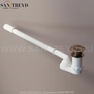 Agape  Сифон с нажимным донным клапаном темно-бронзовый для ванн с кольцом 78 мм MET0477LBR