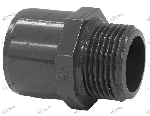 SANIT 04209000004 Переход совместного ниппель, PVC-U, клей или рукав выхлопной трубы / наружная резьба 