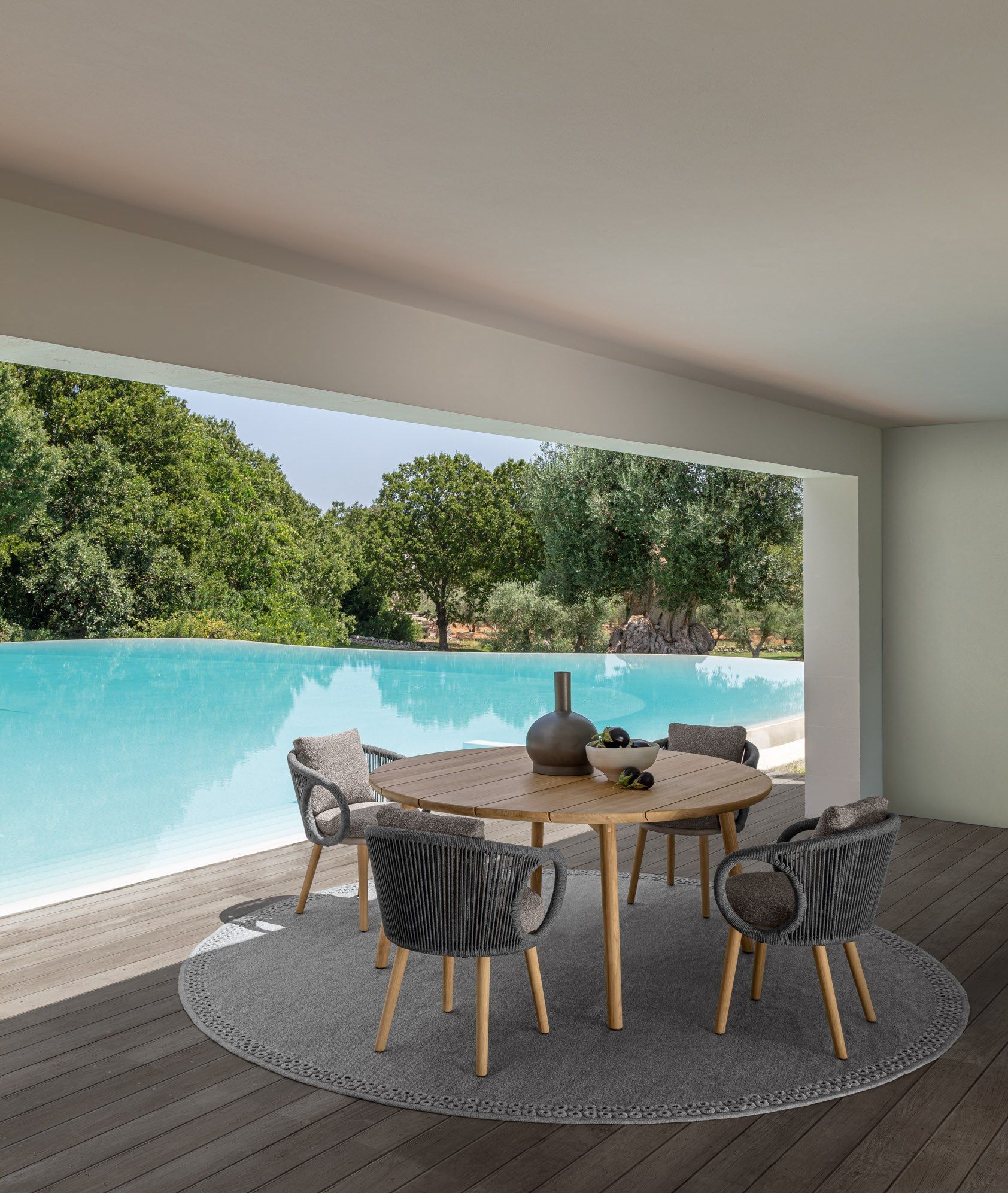 Круглый стол из тикового дерева Talenti Karen ARCH-00134105 - Вид №3