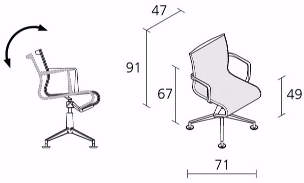 Alias Поворотный офисный стул с подлокотниками Frame sun-id-1427675 - Вид №1