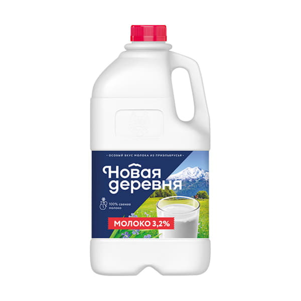 Молоко пастеризованное Новая деревня 3,2% 1900 г БЗМЖ Santreyd 20852 - Вид №1