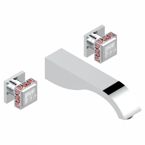 A2S-41SGB Внешняя часть смесителя встраиваемого в стену для ванны на три отверстия с изливом СУПЕР ГОЛИАФ Thg-paris Masque de Femme, solaire Хромированный